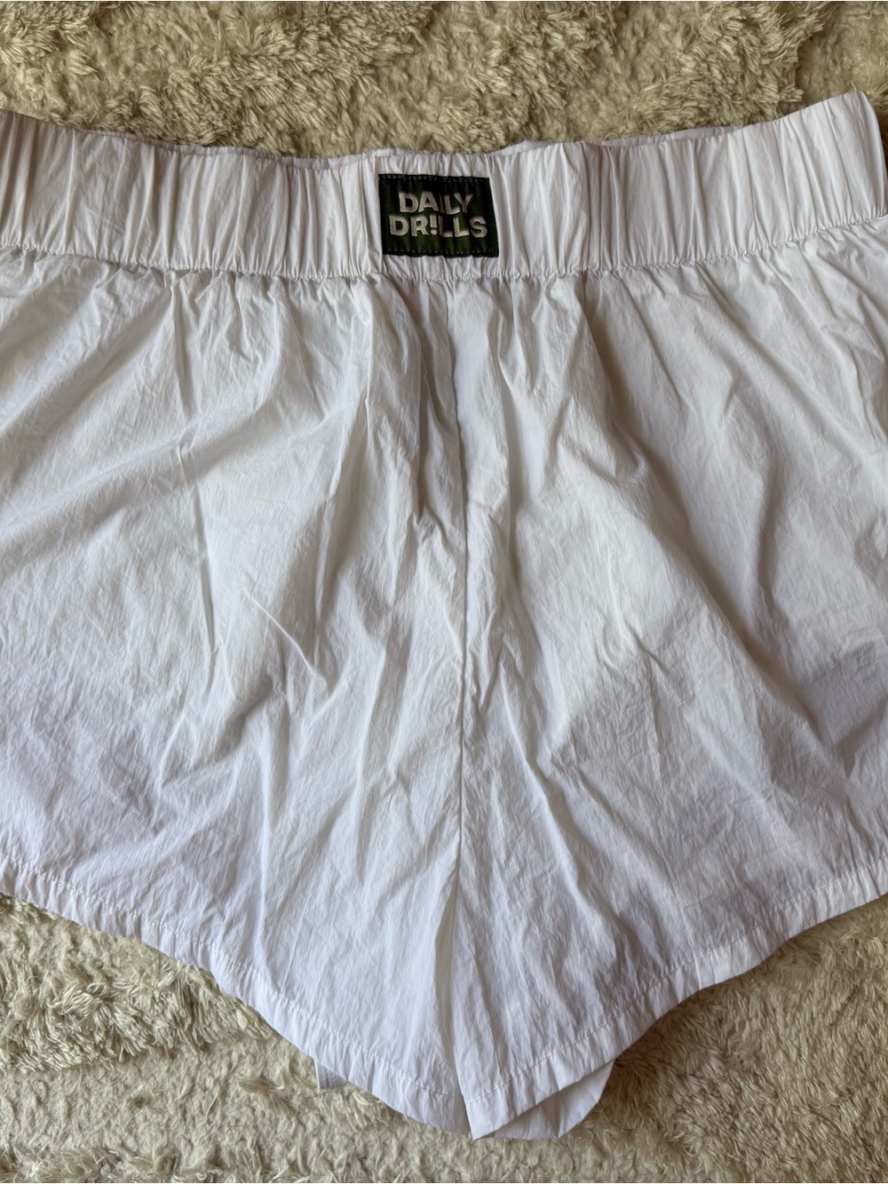 Daily Drills White Elastic Waist Athletic Shorts